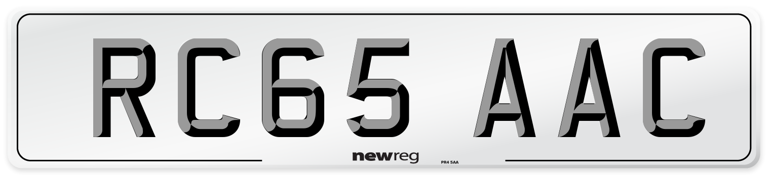 RC65 AAC Number Plate from New Reg